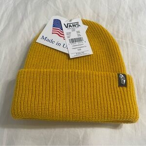 Vans Yellow Ribbed Knit Beanie Hat‎